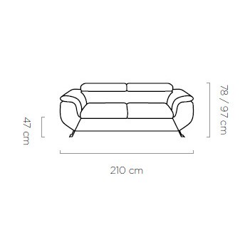 Sofa Phoeni 3 os regulowane zagłówki nowoczesne modern